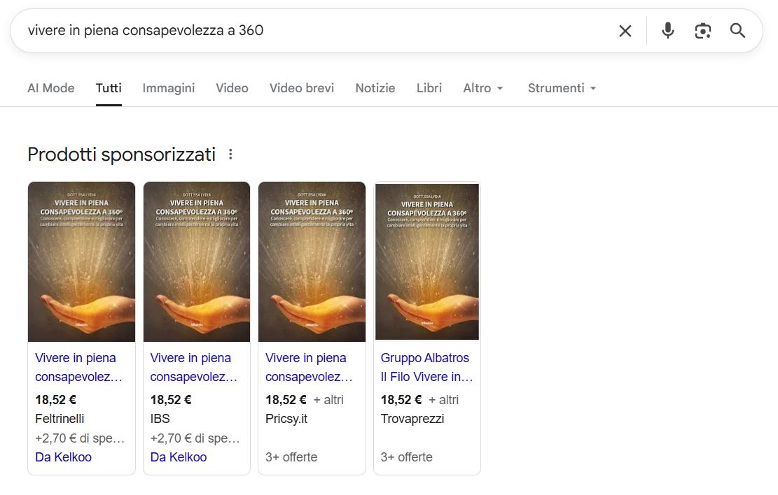 Il libro "Vivere in piena consapevolezza a 360°" ti aspetta in libreria e online